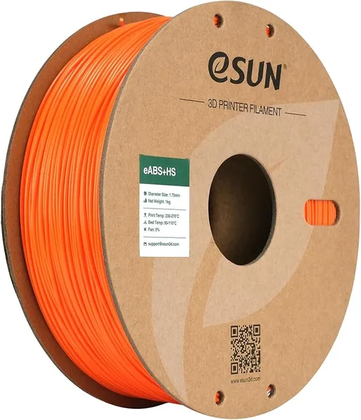 eSUN3D eSUN High Speed ABS+ Filament, Excellent Layer Adhesion 3D Printer Filament Speedy ABS Plus for Fast Printing, 1KG Spool (2.2 LBS) 3D Printing Filament for 3D Printers, Orange