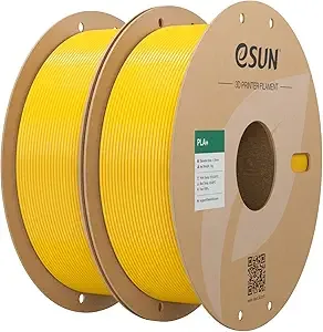 eSUN3D eSUN PLA+ Filament, 3D Printer Filament PLA Plus, Dimensional Accuracy +/-, 1KG per Spool, 2 Spools 3D Printing Filament, Yellow
