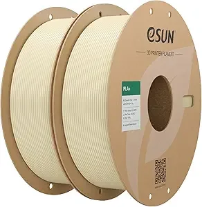 eSUN3D eSUN PLA+ Filament, 3D Printer Filament PLA Plus, Dimensional Accuracy +/-, 1KG per Spool, 2 Spools 3D Printing Filament, Bone White
