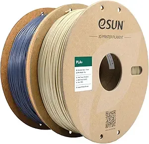 eSUN3D eSUN PLA+ Filament, 3D Printer Filament PLA Plus, Dimensional Accuracy +/-, 1KG per Spool, 2 Spools 3D Printing Filament, Bone White + Grey