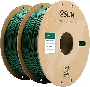 eSUN3D eSUN PLA+ Filament, 3D Printer Filament PLA Plus, Dimensional Accuracy +/-, 1KG per Spool, 2 Spools 3D Printing Filament, Pine Green