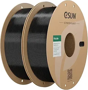 eSUN3D eSUN PLA Filament, High Toughness 3D Printer Filament Upgraded PLA Filament, Dimensional Accuracy +/-, 1KG per Spool, 2 Spools 3D Printing Filament, Black