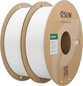 eSUN3D eSUN PLA Basic Filament, 3D Printer Filament High Speed PLA for Fast Printing, 1KG per Spool, 2 Spools High Speed 3D Printing Filament, Cold White