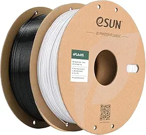 eSUN3D eSUN High Speed PLA+ Filament, 3D Printer Filament Speedy PLA Plus for Fast Printing, 1KG per Spool, 2 Spools 3D Printing Filament, Black + Cold White