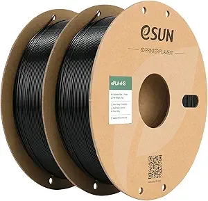 eSUN3D eSUN High Speed PLA+ Filament, 3D Printer Filament Speedy PLA Plus for Fast Printing, 1KG per Spool, 2 Spools 3D Printing Filament, Black