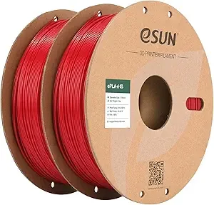 eSUN3D eSUN High Speed PLA+ Filament, 3D Printer Filament Speedy PLA Plus for Fast Printing, 1KG per Spool, 2 Spools 3D Printing Filament, Fire Engine Red