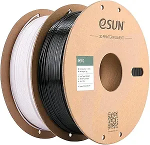 eSUN3D eSUN PETG Filament, 3D Printer Filament PETG, 1KG per Spool, 2 Spools 3D Printing Filament for 3D Printers, Solid Black + Solid White