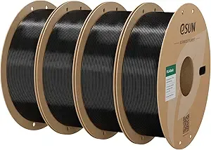eSUN3D eSUN PLA Basic Filament, 3D Printer Filament High Speed PLA for Fast Printing, 1KG Spool, 4 Spools 3D Printer Filament, Black