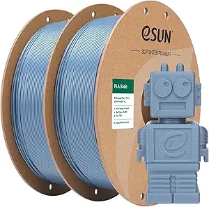 eSUN3D eSUN PLA Basic Filament, 3D Printer Filament High Speed PLA for Fast Printing, 1KG Spool, 2 Spools 3D Printer Filament, Light Grey