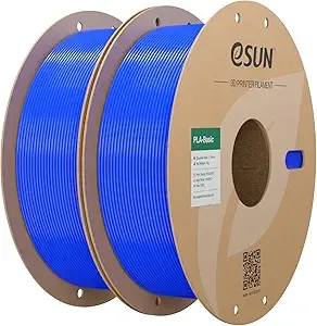 eSUN3D eSUN PLA Basic Filament, 3D Printer Filament High Speed PLA for Fast Printing, 1KG Spool, 2 Spools 3D Printer Filament, Blue
