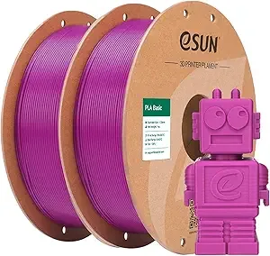 eSUN3D eSUN PLA Basic Filament, 3D Printer Filament High Speed PLA for Fast Printing, 1KG per Spool, 2 Spools High Speed 3D Printing Filament, Purple