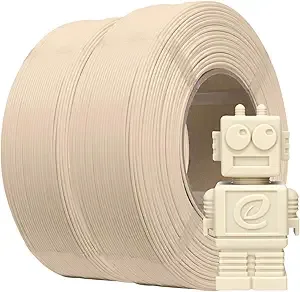 eSUN3D eSUN PLA Basic Refilament, 3D Printer Refill High Speed PLA for Fast Printing, 1KG per Roll, 2 Rolls Spoolless 3D Printing Filament for High Speed 3D Printers, Bone White