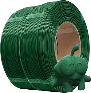 eSUN3D eSUN PLA+ Refilament, 3D Printer Refill PLA Plus, 1KG per Roll, 2 Rolls Spoolless 3D Printing Filament for 3D Printers,Pine Green