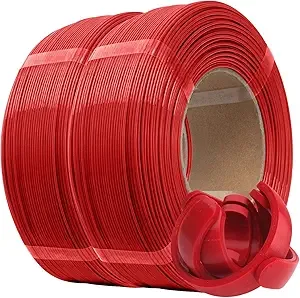 eSUN3D eSUN PLA+ Refilament, 3D Printer Refill PLA Plus, 1KG per Roll, 2 Rolls Spoolless 3D Printing Filament for 3D Printers,Fire Engine Red