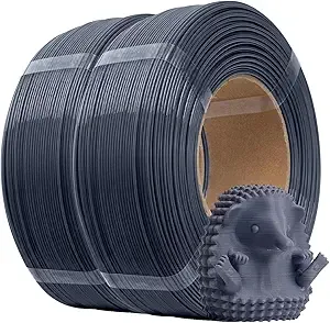 eSUN3D eSUN PLA+ Refilament, 3D Printer Refill PLA Plus, 1KG per Roll, 2 Rolls Spoolless 3D Printing Filament for 3D Printers,Grey