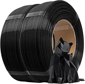 eSUN3D eSUN PLA+ Refilament, 3D Printer Refill PLA Plus, 1KG per Roll, 2 Rolls Spoolless 3D Printing Filament for 3D Printers,Black