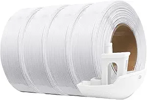 eSUN3D eSUN PLA+ Refilament, 3D Printer Refill PLA Plus, 1KG per Roll, 4 Rolls Spoolless 3D Printing Filament for 3D Printers, Cold White