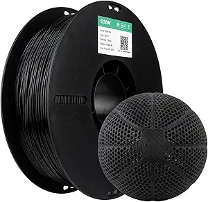 eSUN3D eSUN PEBA 90A Flexible 3D Printer Filament, 0.8kg (1.76lbs) Spool, 70% High Energy Return & Rebound, Lightweight & High Impact Resistance Elastic Material for Footwear, Drone Parts, Black