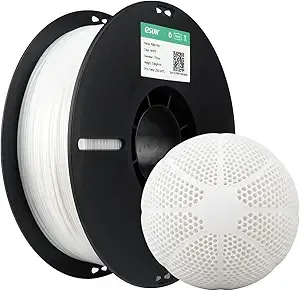eSUN3D eSUN PEBA 90A Flexible 3D Printer Filament, 0.8kg (1.76lbs) Spool, 70% High Energy Return & Rebound, Lightweight & High Impact Resistance Elastic Material for Footwear, Drone Parts, White