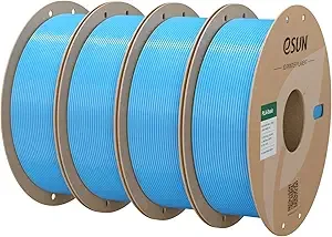 eSUN3D eSUN PLA Basic Filament, 3D Printer Filament High Speed PLA for Fast Printing, 1KG Spool, 4 Spools 3D Printer Filament, Light Blue