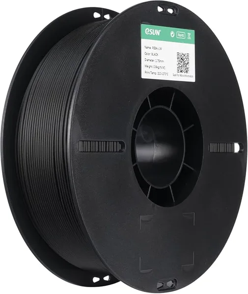 eSUN3D eSUN PEBA LW 3D Printer Filament, 0.8kg Spool, Lightweight Active Foaming Flexible Filament, Adjustable Hardness (66A-92A) & Low Density, 60% Rebound for Footwear, Cushioning & Wearables, Black