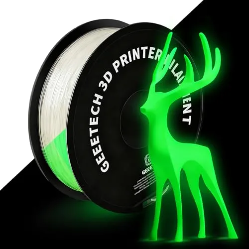Geeetech Geeetech Glow in The Dark Filament Green, 3D Printing Filament, Luminous PLA Filament Dimensional Accuracy +/-, 1kg (2.2lbs), Fit Most FDM 3D Printers