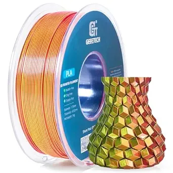 Geeetech GEEETECH Silk PLA 3D Printer Filament, Silk Tri-Color PLA Filament 1KG(2.2lbs), Dimensional Accuracy +/-, Multicolor Filament PLA Red Yellow Blue