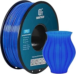 Geeetech Geeetech TPU Filament, 0.5KG/500g (1.1lbs) Spool, Shore 95A Flexible 3D Printer Filament with High Elasticity, Dimensional Accuracy ±, Fits Most FDM Printers, Blue