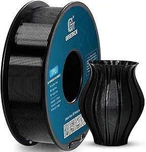 Geeetech Geeetech TPU Filament, 0.5KG/500g (1.1lbs) Spool, Shore 95A Flexible 3D Printer Filament with High Elasticity, Dimensional Accuracy ±, Fits Most FDM Printers, Black