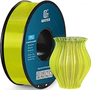 Geeetech Geeetech TPU Filament, 0.5KG/500g (1.1lbs) Spool, Shore 95A Flexible 3D Printer Filament with High Elasticity, Dimensional Accuracy ±, Fits Most FDM Printers, Clear Yellow