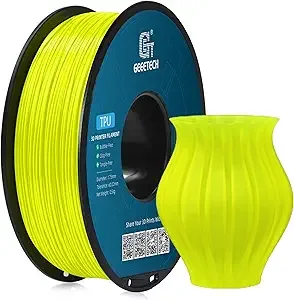 Geeetech Geeetech TPU Filament, 0.5KG/500g (1.1lbs) Spool, Shore 95A Flexible 3D Printer Filament with High Elasticity, Dimensional Accuracy ±, Fits Most FDM Printers, Yellow