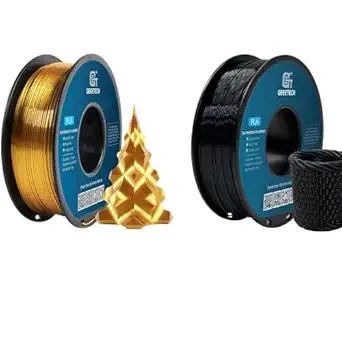 Geeetech 1KG Black PLA and 1KG Silk Gold Pla Filament