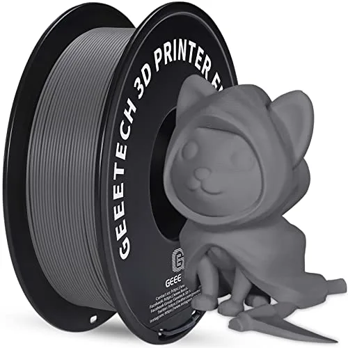 Geeetech GEEETECH Matte PLA Filament Dark Grey, 1kg Spool (2.2 lbs) 3D Printer Filament Matte Surface Texture & Low Warping, Dimensional Accuracy +/-, Fit Most FDM Printers