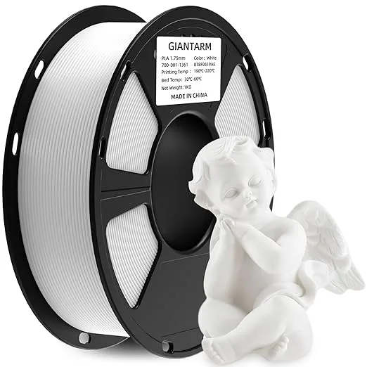 GiantArm GIANTARM 3D Printer Filament, White Pla Filament, 1Kg(2.2lbs) Spool Dimension Accuracy +/-, 3D Printing Filament