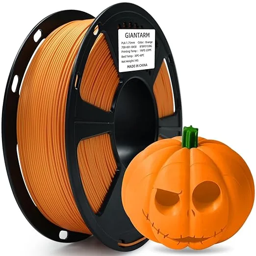GiantArm GIANTARM 3D Printer Filament, Orange Pla Filament, 1Kg(2.2lbs) Spool Dimension Accuracy +/-, 3D Printing Filament