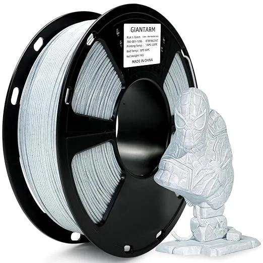 GiantArm GIANTARM 3D Printer Filament, Marble Pla Filament, 1Kg(2.2lbs) Spool Dimension Accuracy +/-, 3D Printing Filament