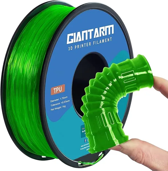 GiantArm GIANTARM TPU Filament Flexible Soft 3D Printer Consumables Green,95A 1kg Spool (2.2 lbs.), Dimensional Accuracy +/-