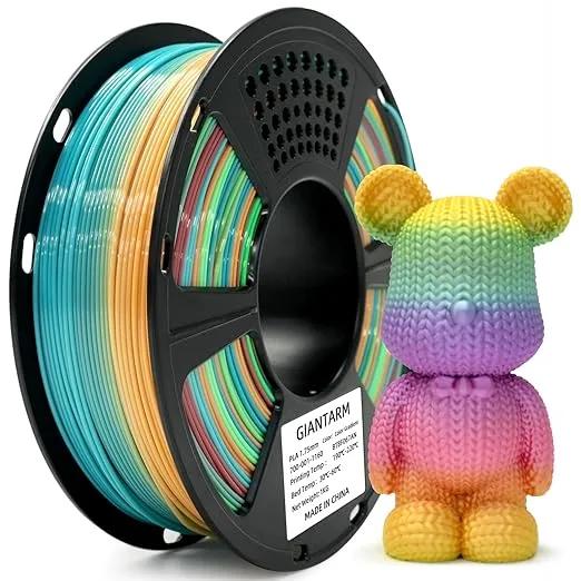 GiantArm GIANTARM 3D Printer Filament Rainbow PLA Filament,Color Changing Filament 1kg Spool (2.2lbs),Muticolor Filament with Vacuum Packaging