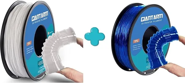 GiantArm GIANTARM 3D Printer Filament 1kg,White TPU and Blue TPU Dimensional Acuuracy +/-,1080 Feet Per Roll,Vacuum Packaging