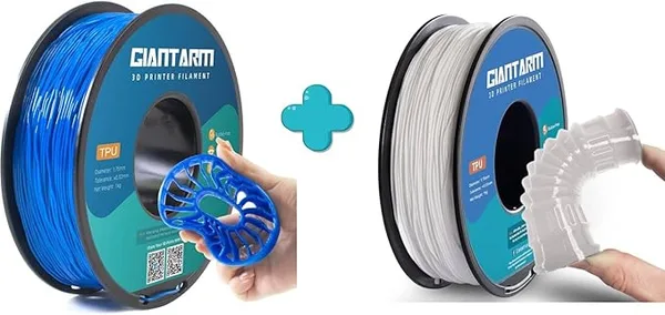 GiantArm GIANTARM 3D Printer Filament 1kg,Blue TPU and White TPU Dimensional Acuuracy +/-,1080 Feet Per Roll,Vacuum Packaging