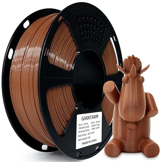 GiantArm GIANTARM PLA Filament,Brown 3D Printer Filament 1Kg(2.2lbs) Spool Dimension Accuracy +/-,Fit Most FDM 3D Printers