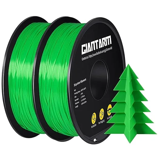 GiantArm GIANTARM PLA Filament 2KG,Green 3D Printer Filament,Neatly Wound Green PLA 2pcs 1kg Spool (2.2lbs),Dimensional Accuracy +/-,Fit Most FDM 3D Printers
