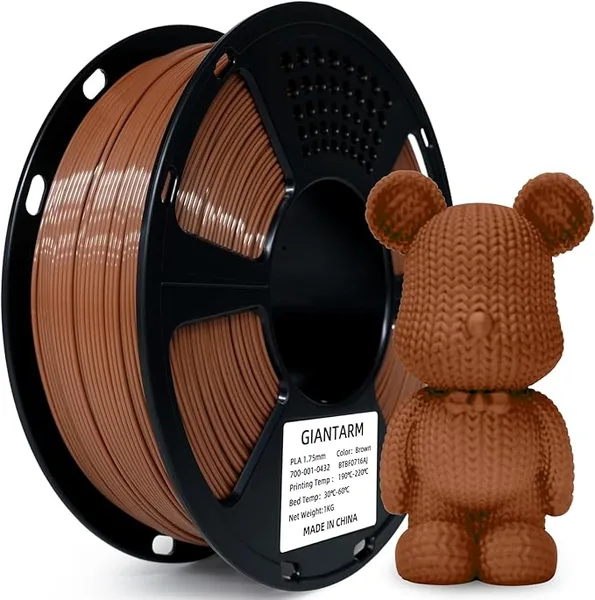 GiantArm GIANTARM 3D Printer Filament,Brown PLA Filament 1Kg(2.2lbs) Spool Dimension Accuracy +/-,Fit Most FDM 3D Printers