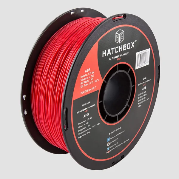 HATCHBOX RED ABS FILAMENT -, 1KG SPOOL