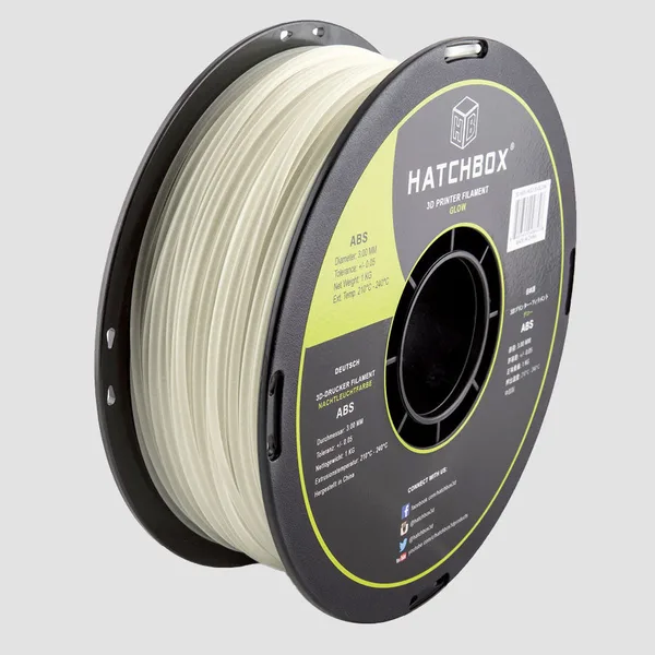 HATCHBOX GLOW IN THE DARK ABS FILAMENT -, 1KG SPOOL