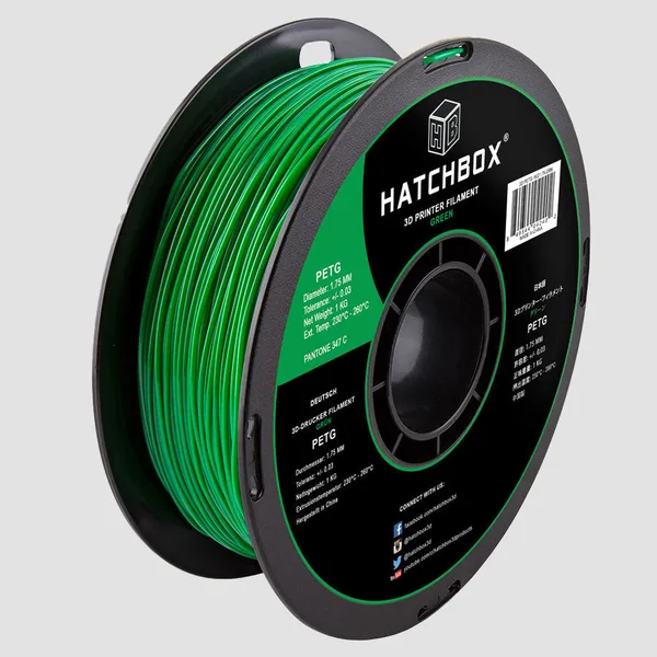 HATCHBOX GREEN PETG FILAMENT -, 1KG SPOOL