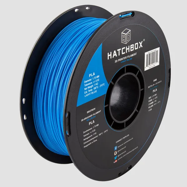 HATCHBOX LIGHT BLUE PLA FILAMENT -, 1KG SPOOL
