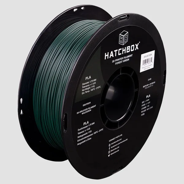 HATCHBOX FOREST GREEN PLA FILAMENT -, 1KG SPOOL