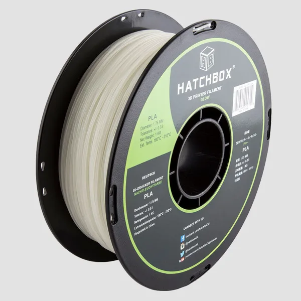 HATCHBOX GLOW IN THE DARK PLA FILAMENT -, 1KG SPOOL