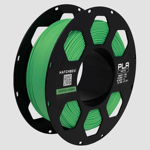 HATCHBOX PEOPOD GREEN MATTE PLA FILAMENT -, 1KG SPOOL
